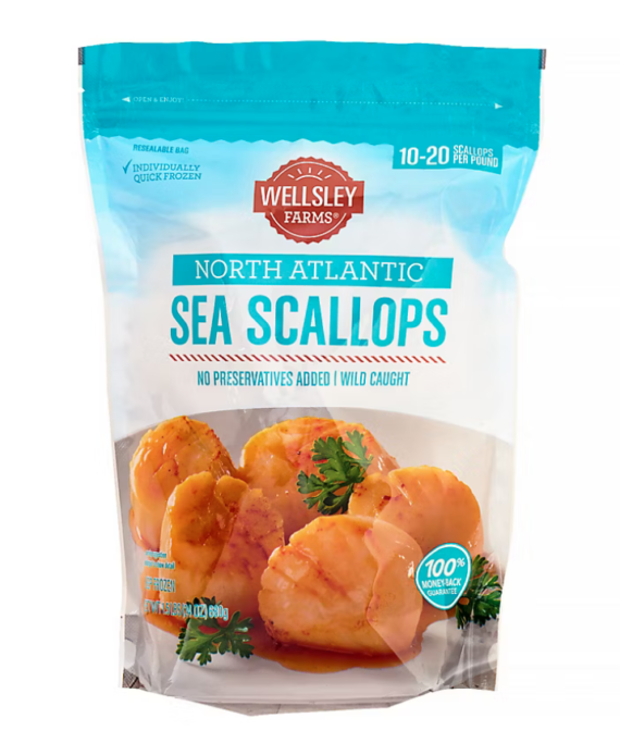 Wellsley Farms North Atlantic Sea Scallops Frozen - 1.5lb